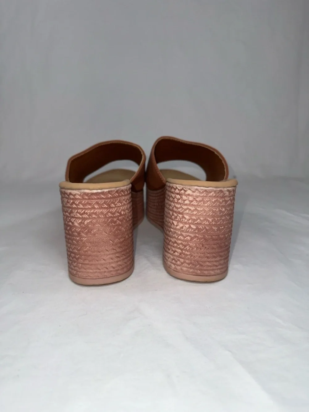 Platform Slide Sandals Brown Wedge Espadrille Style Womens Size 42 Size 10.5